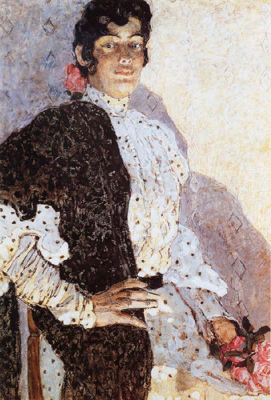 Alexander Yakovlevich GOLOVIN The Woman of spanish had on a shawl Black Sweden oil painting art